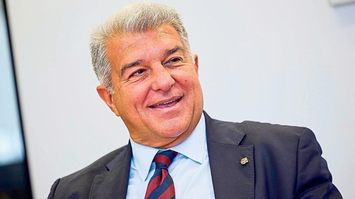 Joan Laporta, candidato a la presidencia del Barça, durante la entrevista.