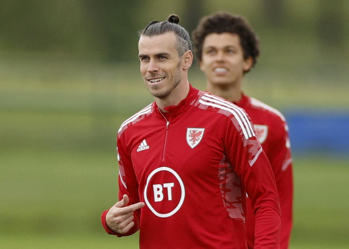 Gareth Bale, en un entrenamiento con la selección de Gales.