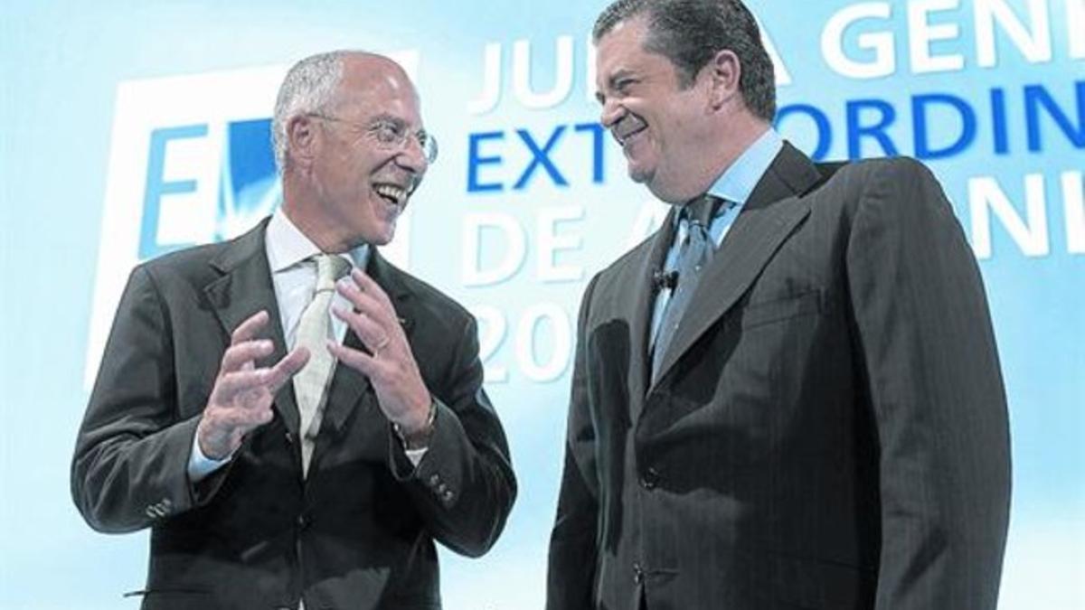 El consejero delegado de Enel, Francesco Starace (izquierda), con Borja Prado, ayer.