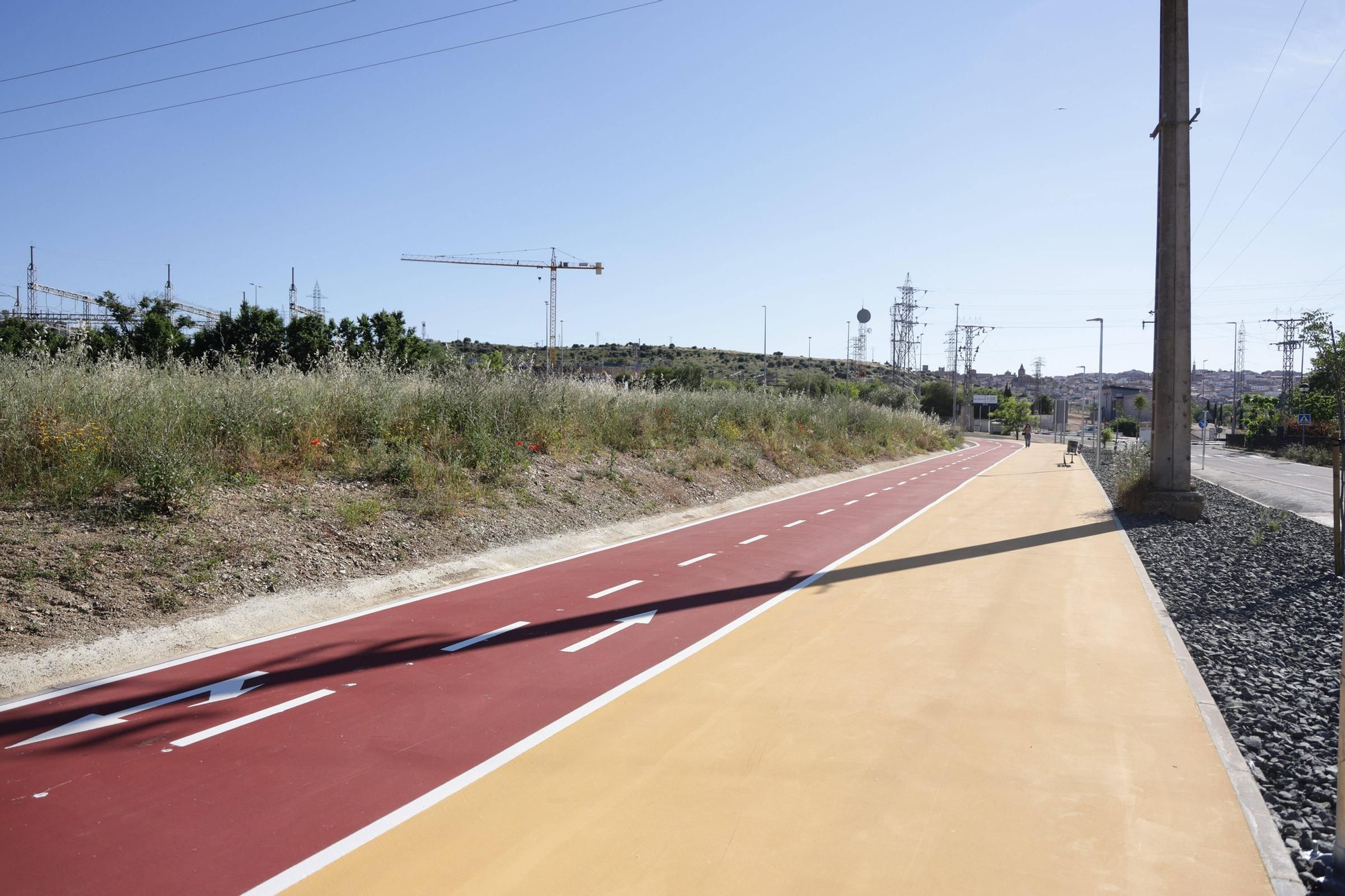 Así es el nuevo carril bici de Cáceres