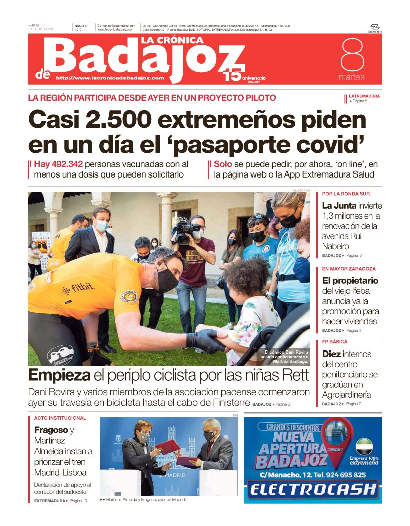 Consulta la portada correspondiente al día 8 de junio del 2021