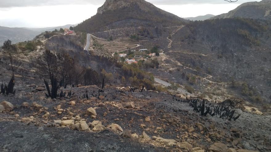 La destrucción del incendio de Tàrbena, en imágenes