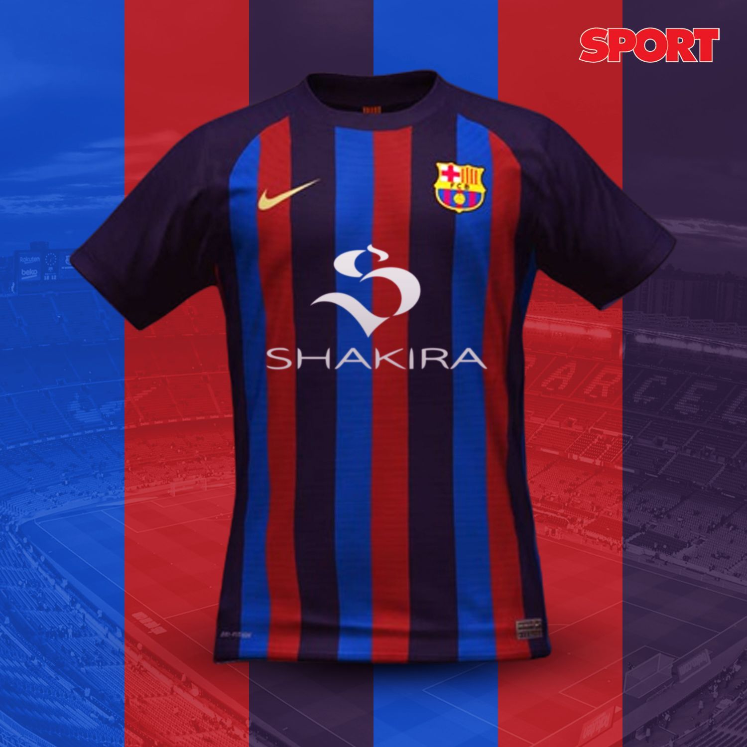 Se hace viral el diseño de la camiseta del FC Barcelona con el logo de  Shakira