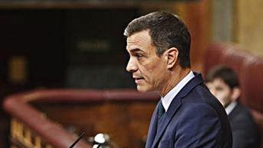 Pedro Sánchez, durant el ple d&#039;investidura.