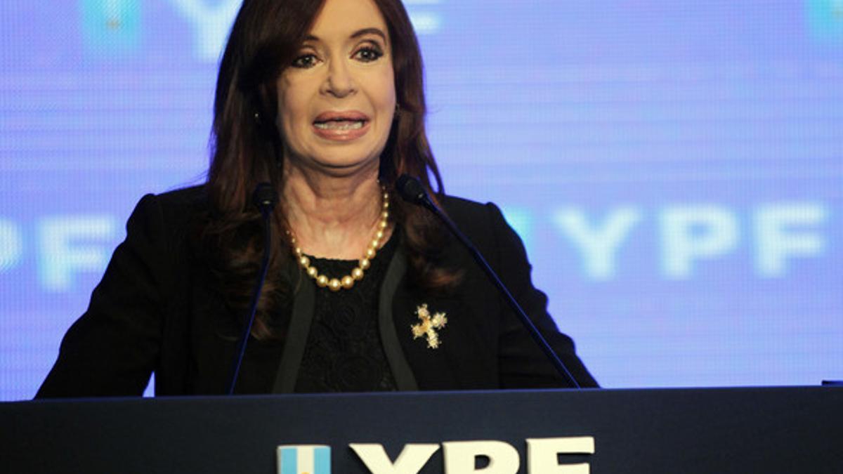 Cristina Fernández de Kirchner, durante la presentación del plan estratégico de YPF, el martes en Buenos Aires.