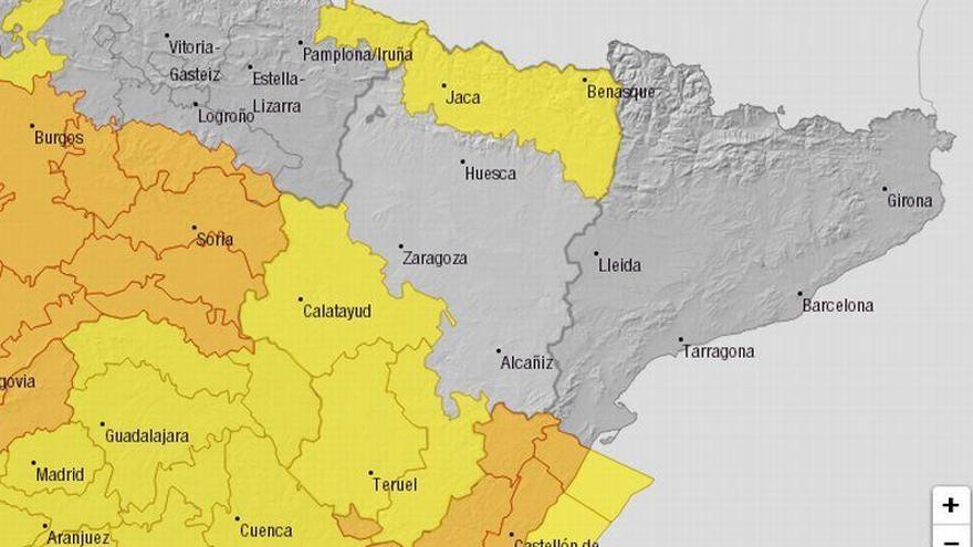 Alerta naranja por nevadas en el Pirineo y amarilla en Teruel