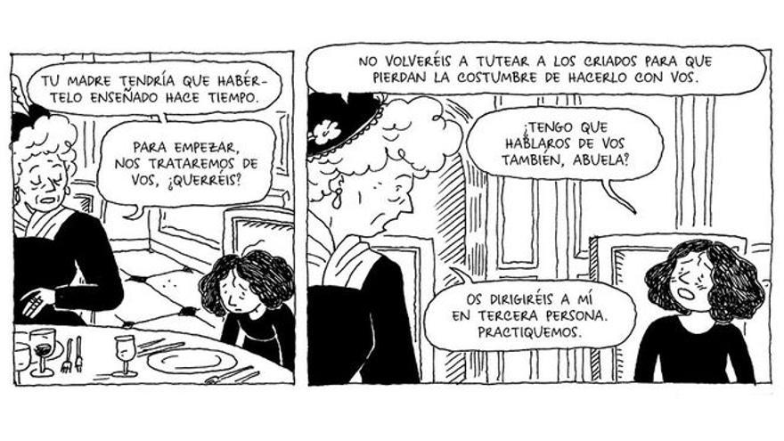 George Sand y su abuela, en unas viñetas del cómic.