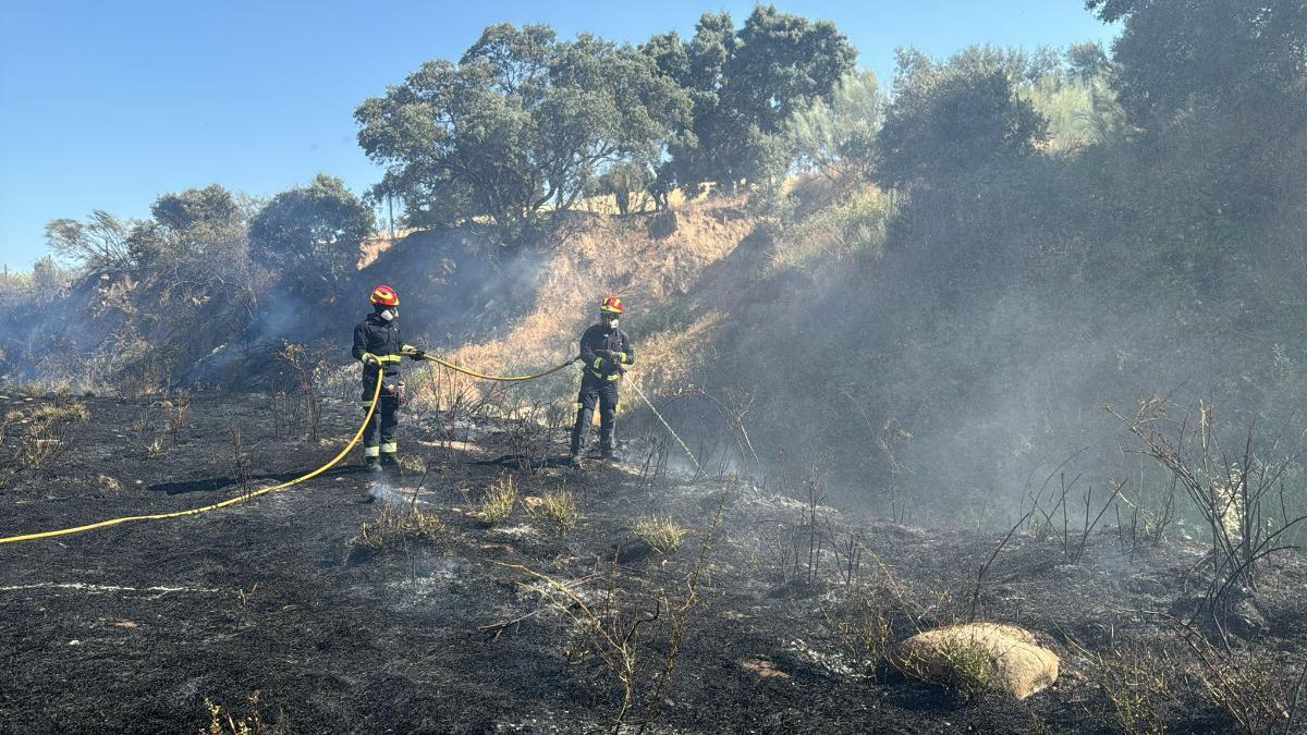 Controlado un incendio de vegetación en Villamantilla tras movilizar cinco helicópteros y diez dotaciones terrestres.