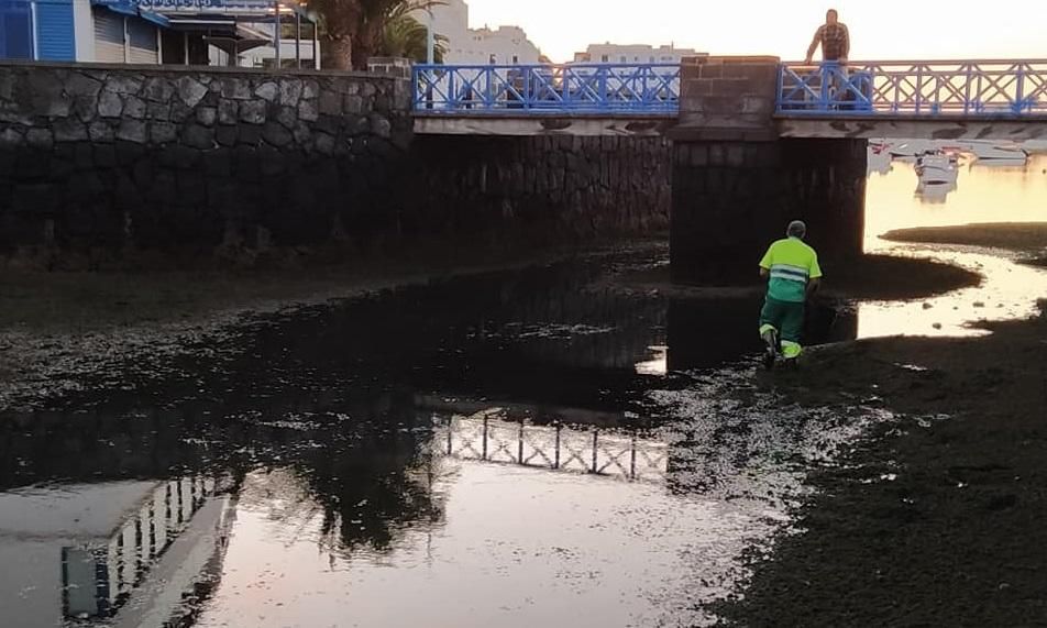 Limpieza  del interior del Charco de San Ginés en