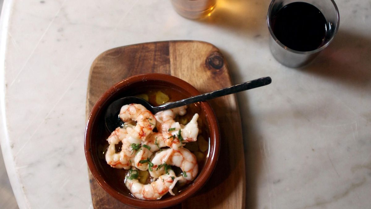 Gambas al ajillo de Tapas Lobito.