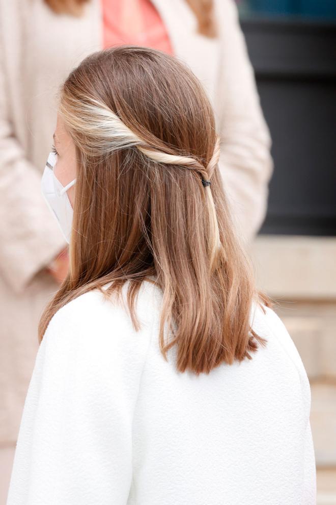 El peinado de la princesa Leonor, que acaba de cambiar de look cortando su melena rubia, en Cartagena