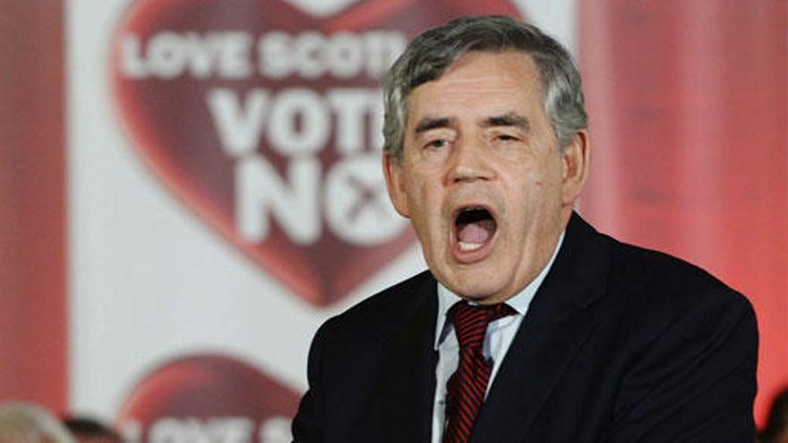 Gordon Brown durante la campaña por el &#039;no&#039;.