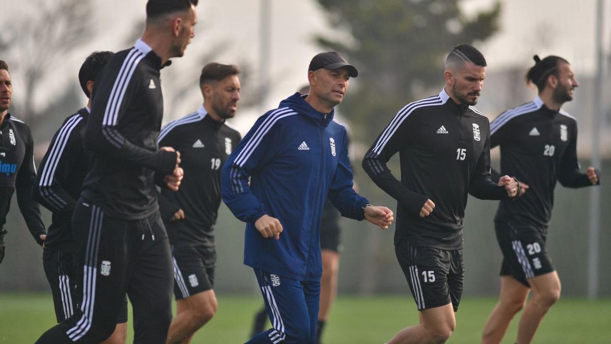 Los futbolistas del FC Cartagena en un entrenamiento de esta semana. | PRENSA FC CARTAGENA