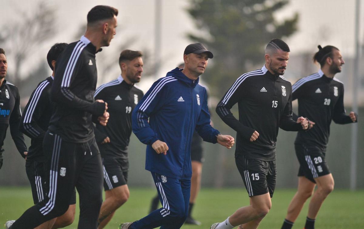 Los futbolistas del FC Cartagena en un entrenamiento de esta semana. | PRENSA FC CARTAGENA