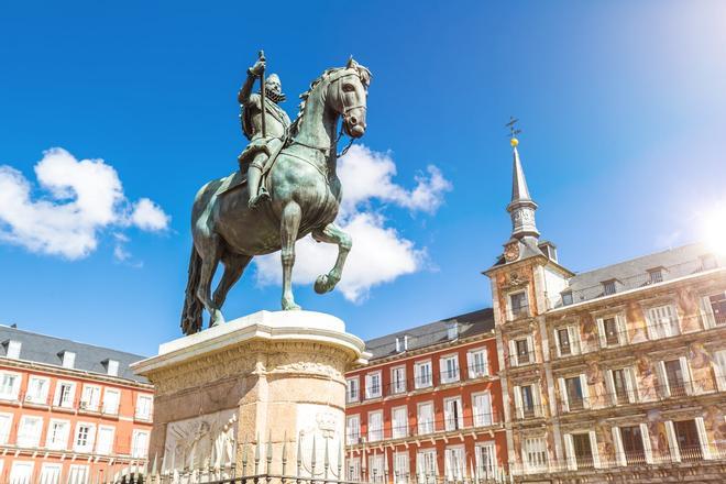 Estatua de Felipe II en la Plaza Mayor