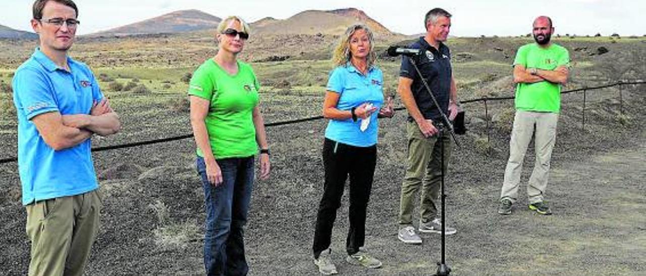 Por la izquierda, Robin Eccleston, Kathleen Rubins, Loredana Bessone y Andreas Mogensen, en Lanzarote.