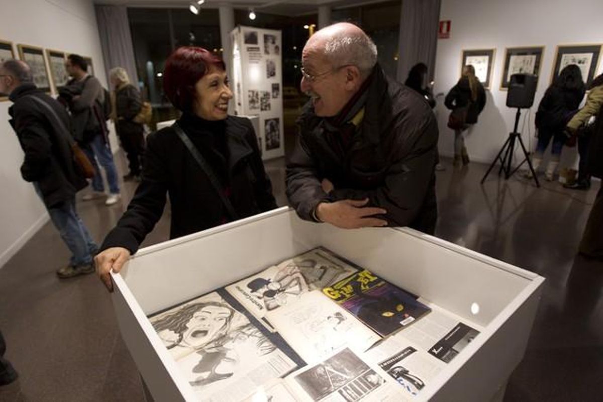 Joan Fuster, Mariel Soria, Andreu Martín (a la foto) i Paco Camarasa van inaugurar l’exposició.