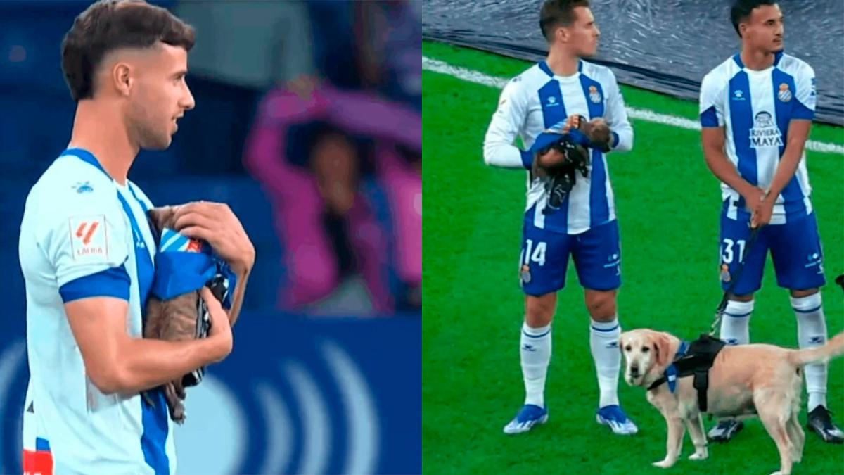 ¡Los jugadores del Espanyol saltaron al terreno de juego bien acompañados!