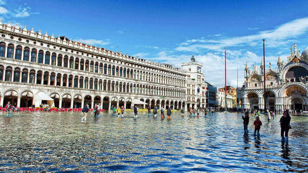 Subida del agua en Venecia