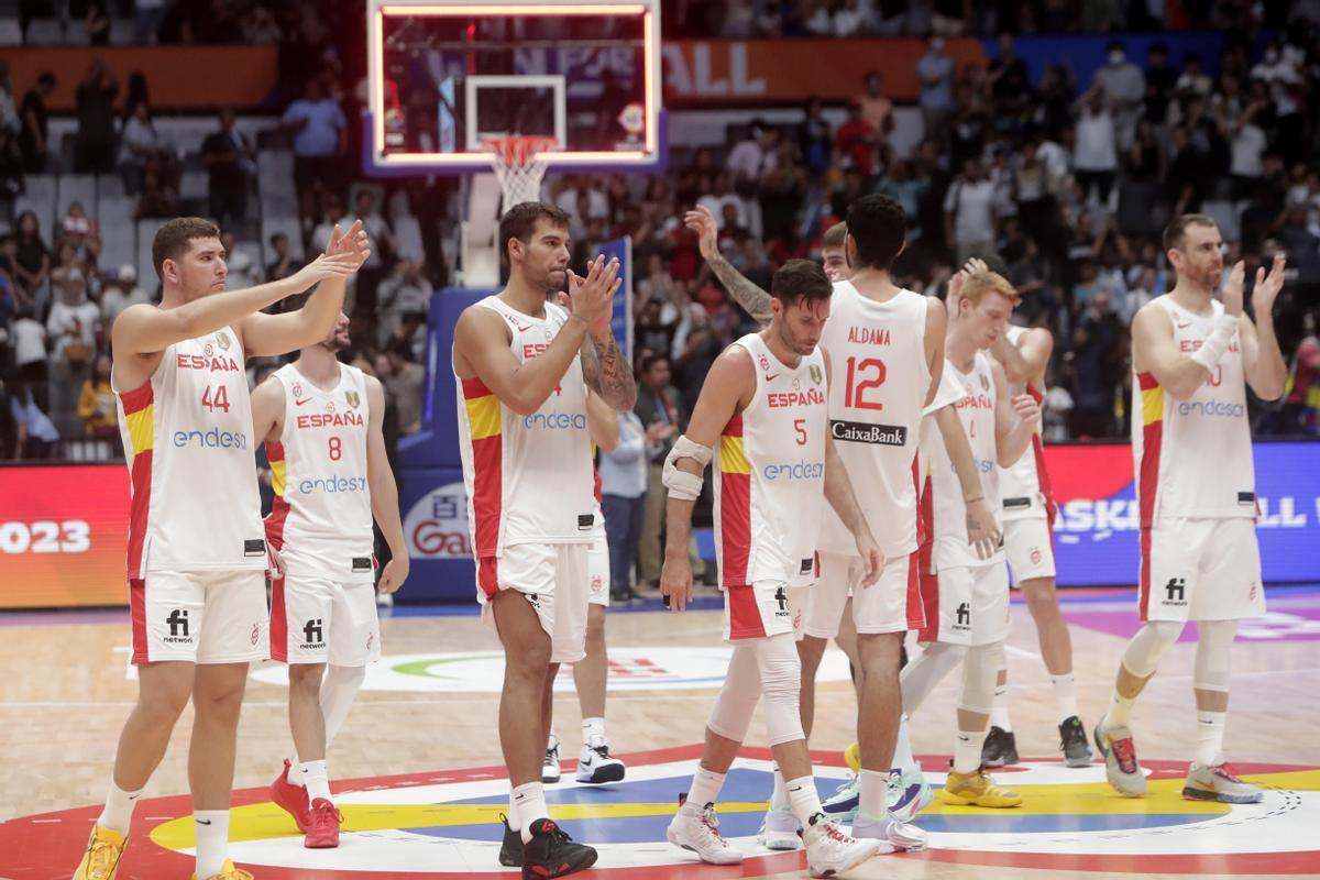 Jakarta (Indonesia), 16/08/2023.- Spain team player reacts after the FIBA Basketball World Cup 2023 group stage second round match between Spain and Canada in Jakarta, Indonesia, 03 September 2023. (Baloncesto, España) EFE/EPA/ADI WEDA