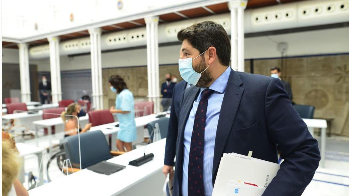 Fernando López Miras en la Asamblea Regional.