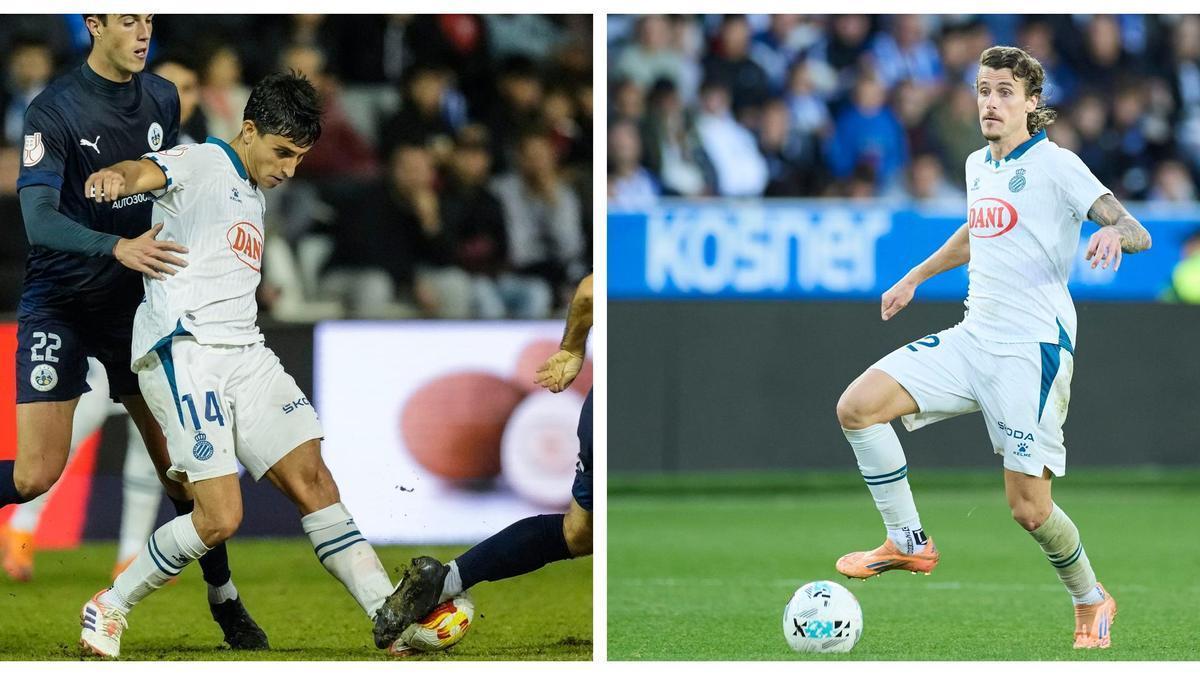 Ramón Terrats (i) y Carlos Romero (d), jugadores del Villarreal cedidos al Espanyol con cláusula del miedo.
