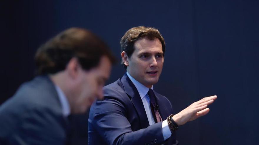 Albert Rivera, durante su participación en el desayuno informativo.