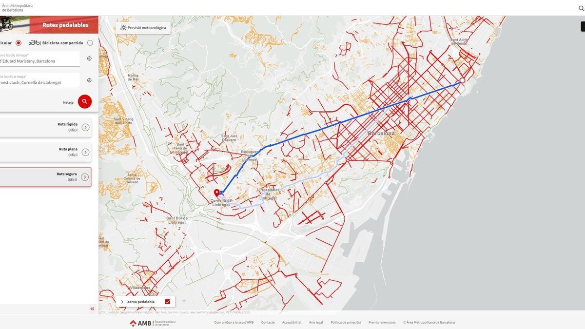 Visor de rutas ciclistas del AMB.