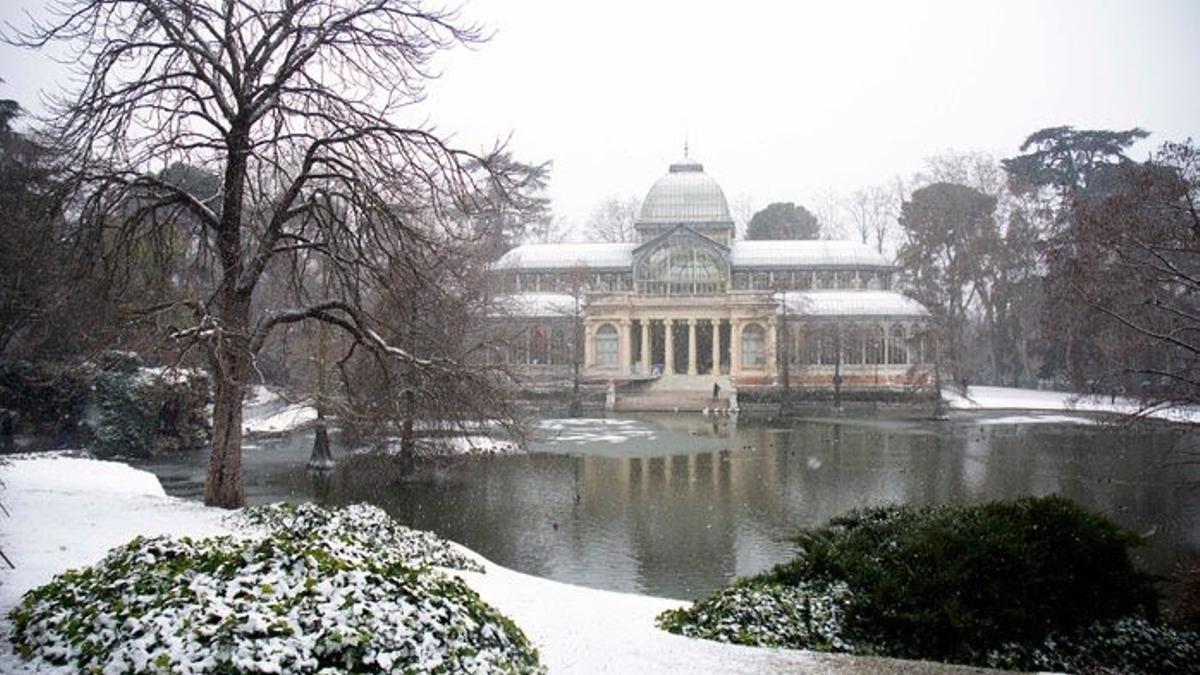 Efectos de Filomena en el Retiro de Madrid.