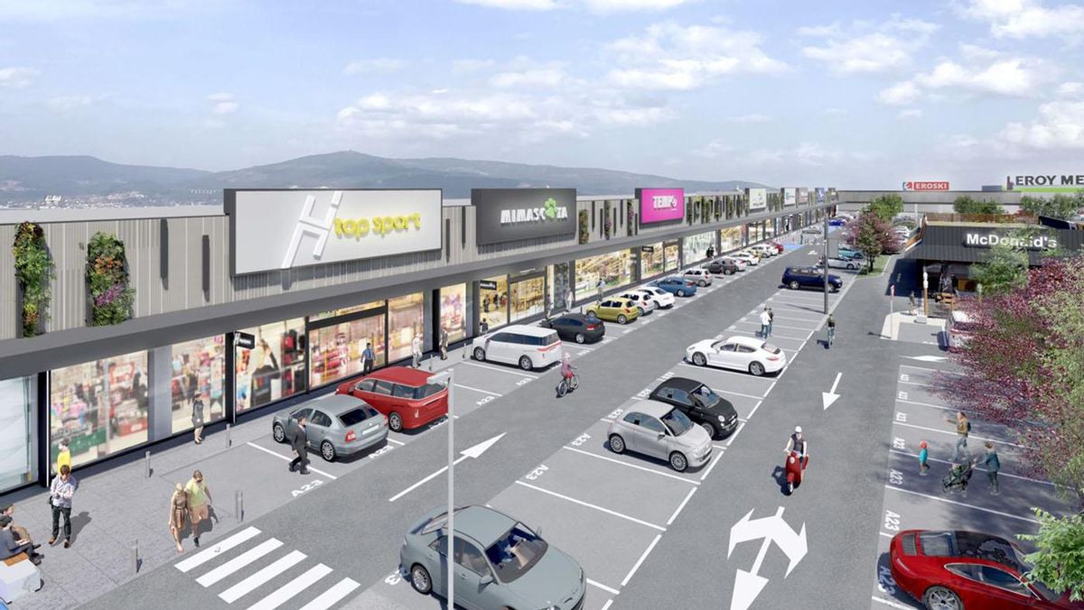 Infografías de cómo será el parque comercial Nasas Nigrán en la entrada a Porto do Molle