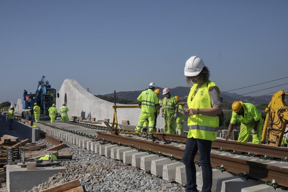 Reconstrucció del pont sobre el riu Tordera destruït pel Gloria