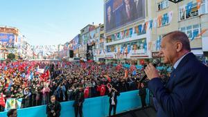 Recep Tayyip Partido, en un mitin de su formación, el Partido de la Justicia y el Desarrollo (AKP).