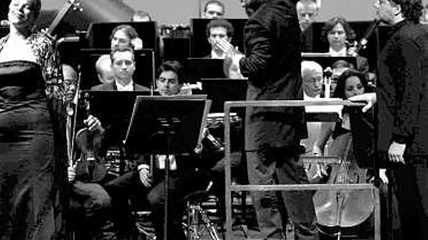 Elina Garanca, Karel Chichon y José Cura, durante el recital.