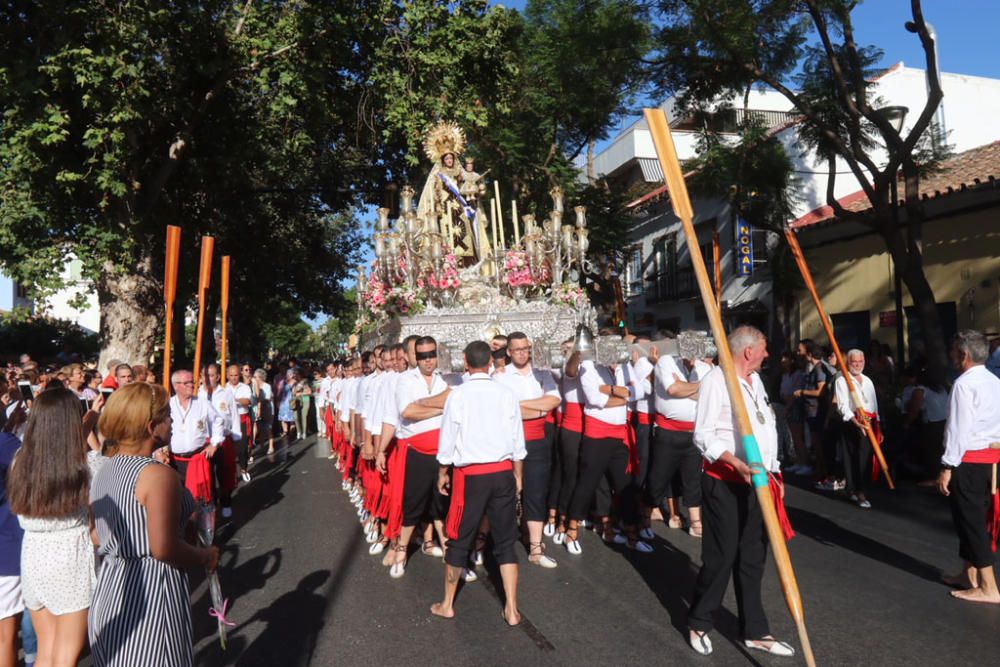 Las imágenes de la procesión de la Virgen del Carmen en el barrio de Pedregalejo.