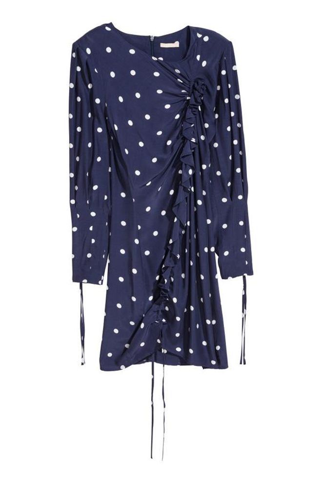 Vestido de lunares con cordones, H&M