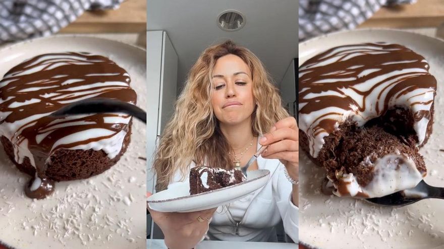 Bizcocho de chocolate en tres minutos, sin harina, sin azúcar, sin horno y sin moldes