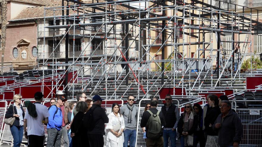 El Centro de Málaga se prepara para el inicio de la Semana Santa