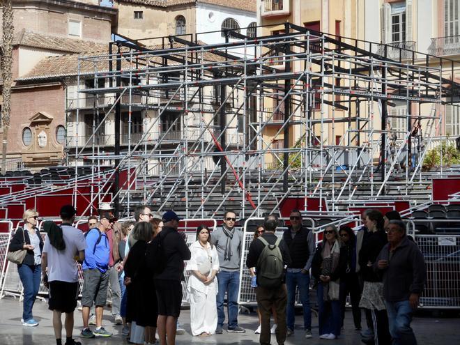 El Centro de Málaga se prepara para el inicio de la Semana Santa