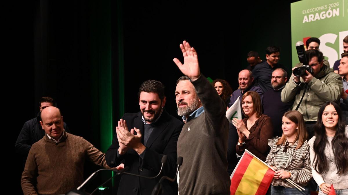 VOX ARAGÓN | Vox duplica sus escaños en Aragón tras una campaña protagonizada por Abascal