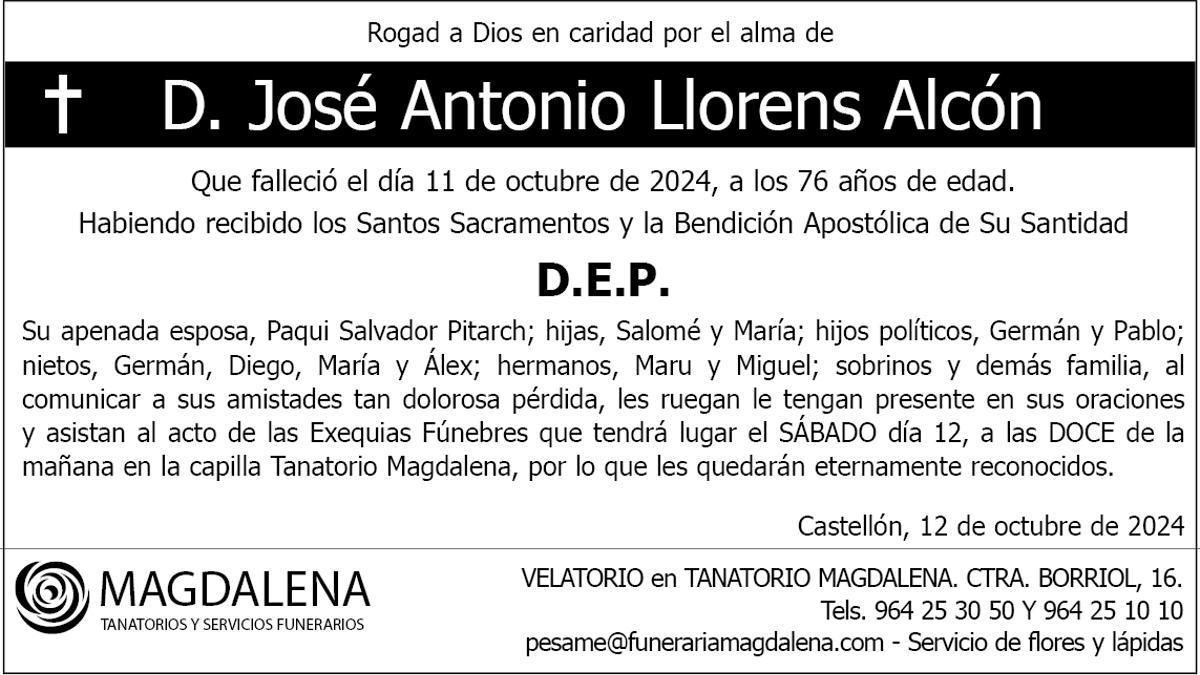 D. José Antonio Llorens Alcón