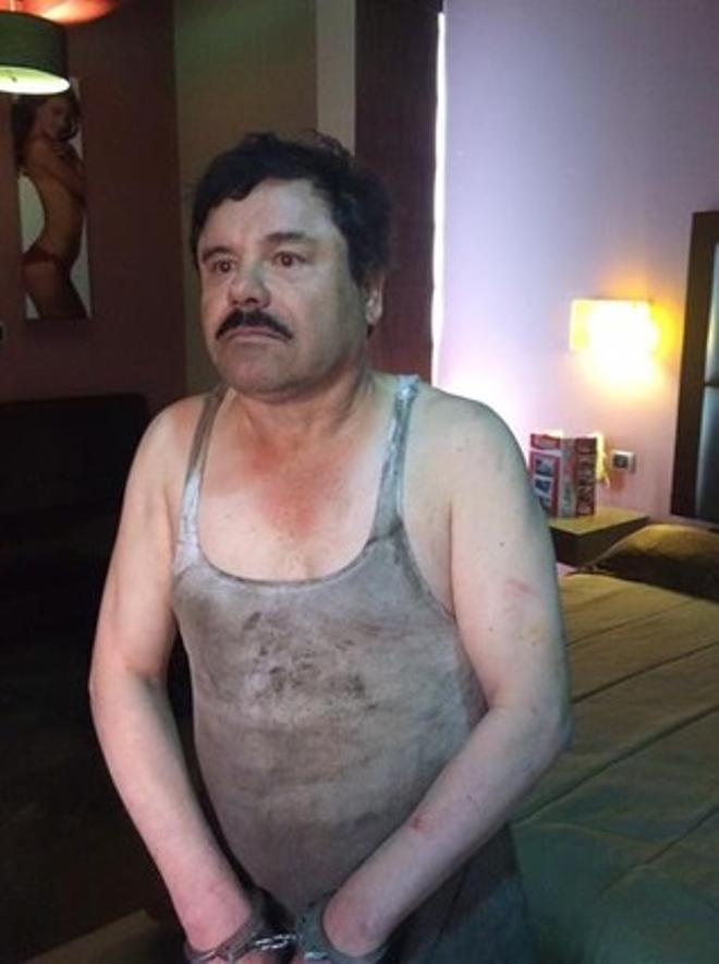 Primera imagen del narcotraficante Joaquin  El Chapo Guzman hoy tras su captura.