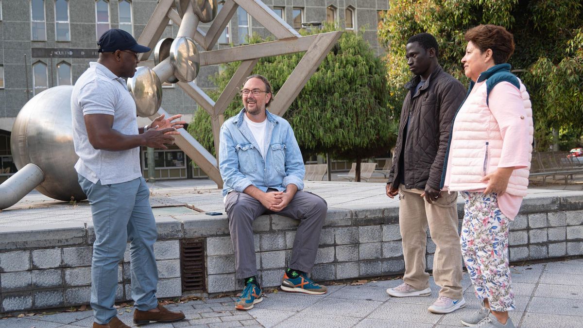 De izquierda a derecha: Manuel Tavares, Jonathan Fuentes Corridan, Abdu Sidibé y Rebeca Quintero Zalamea hace unos días en el Campus de Guajara de la ULL.