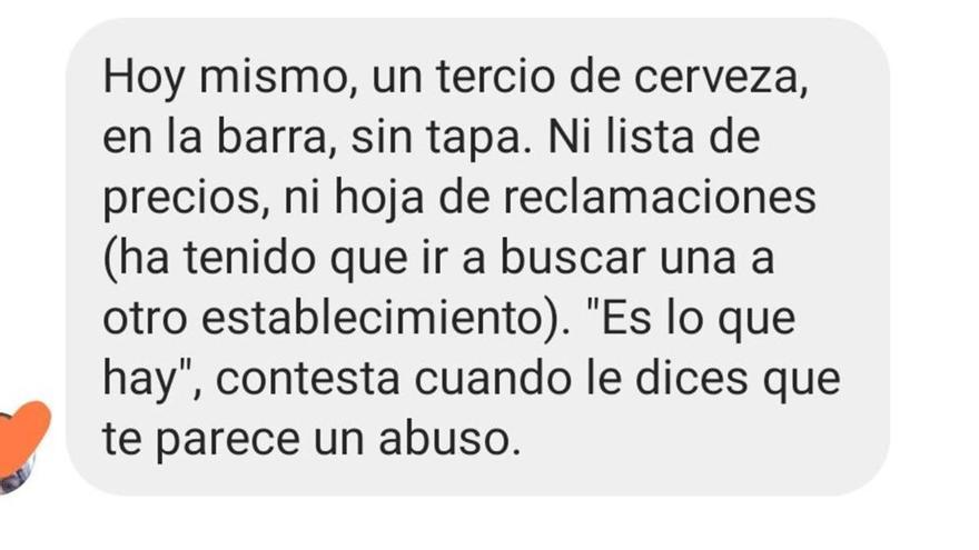 Un cliente pierde los papeles al conocer el precio de la cerveza que se estaba tomando: &quot;Un tercio, en la barra, sin tapa...&quot;