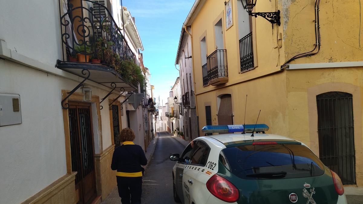 Una patrulla de la Guardia Civil esta mañana en Parcent