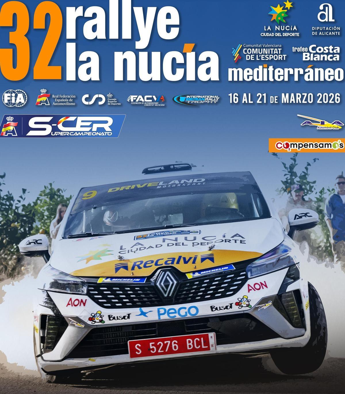 La 32 edición del “Rallye La Nucía Mediterráneo Trofeo Costa Blanca”, prueba inaugural del Supercampeonato de España, constará de diez tramos y 124,7 kilómetros