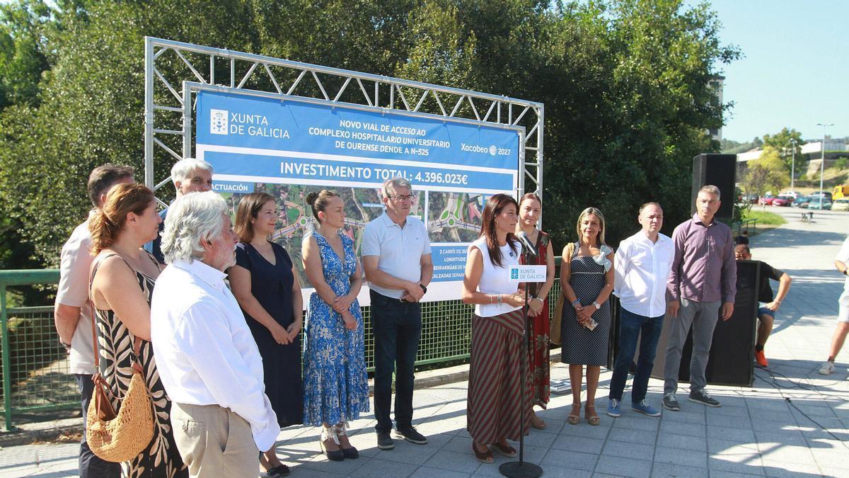 Presentacion proyecto nuevo vial que hará de enlace entre la nacional 525 y el CHUO con la presencia de María Martínez Allegue, conselleira de Vivienda, Planificación e Infraestructuras