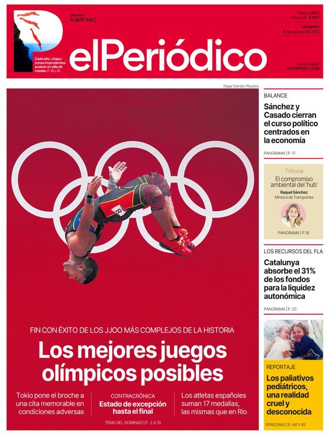 La portada d’EL PERIÓDICO del 8 d’agost del 2021