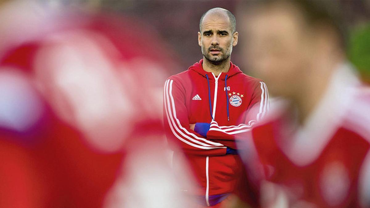 Pep Guardiola, durante un entrenamiento del Bayern, la semana pasada