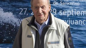 Juan Carlos I, en el Real Club Náutico de Sanxenxo, en una foto de archivo. 