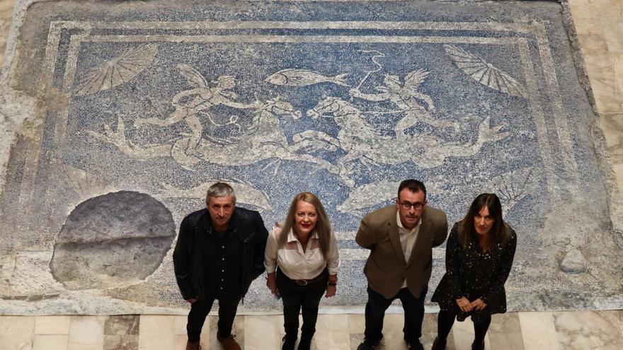 La DPZ replica uno de los mosaicos romanos del yacimiento de El Forau de la Tuta de Artieda